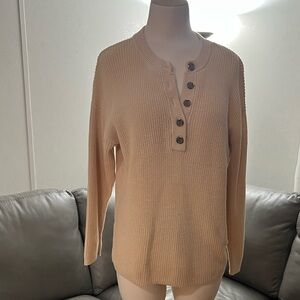 Aerie Beige Button-Up Sweater XXS